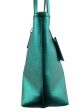 Coach Metallic Green Leather Tote Hot on Sale