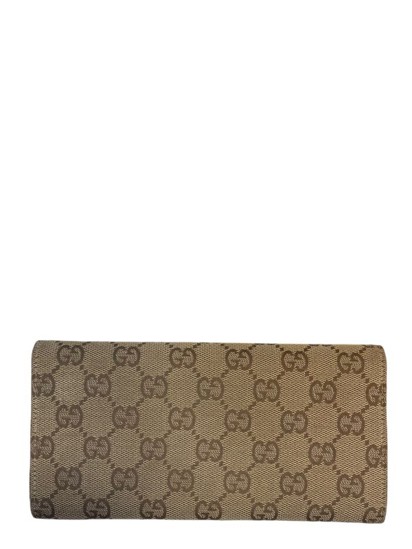 Gucci Beige Monogram Canvas Wallet For Discount