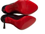 Christian Louboutin Black & Red Ombré Patent Stiletto Heel - UK 6 Fashion