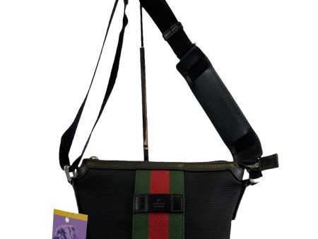 Gucci Black Techno Canvas GG Web Messenger Discount