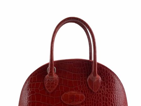 Mulberry Red Croc Embossed Leather - No Strap Hot on Sale