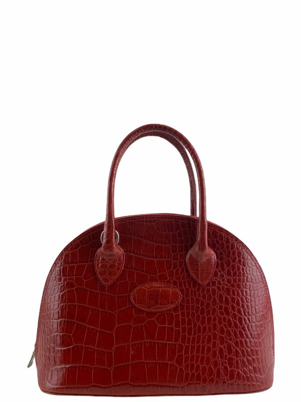 Mulberry Red Croc Embossed Leather - No Strap Hot on Sale