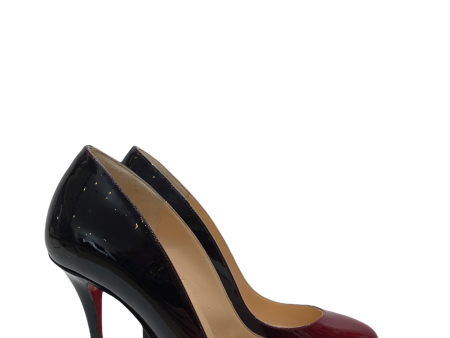 Christian Louboutin Black & Red Ombré Patent Stiletto Heel - UK 6 Fashion