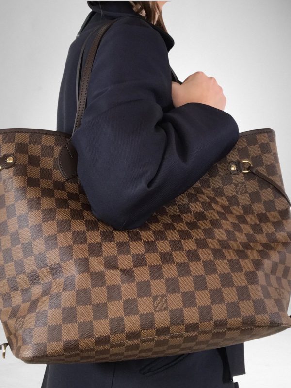 Louis Vuitton Damier Ebene Canvas Neverfull MM - Pink Lining Sale