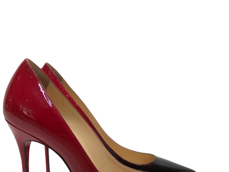 Christian Louboutin Black & Red Ombré Patent Stiletto Heel - UK 6.5 Online now