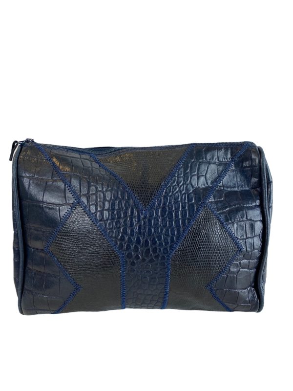 Yves Saint Laurent Blue Croc Effect Clutch - As Seen on Instagram 21 10 2020 Discount