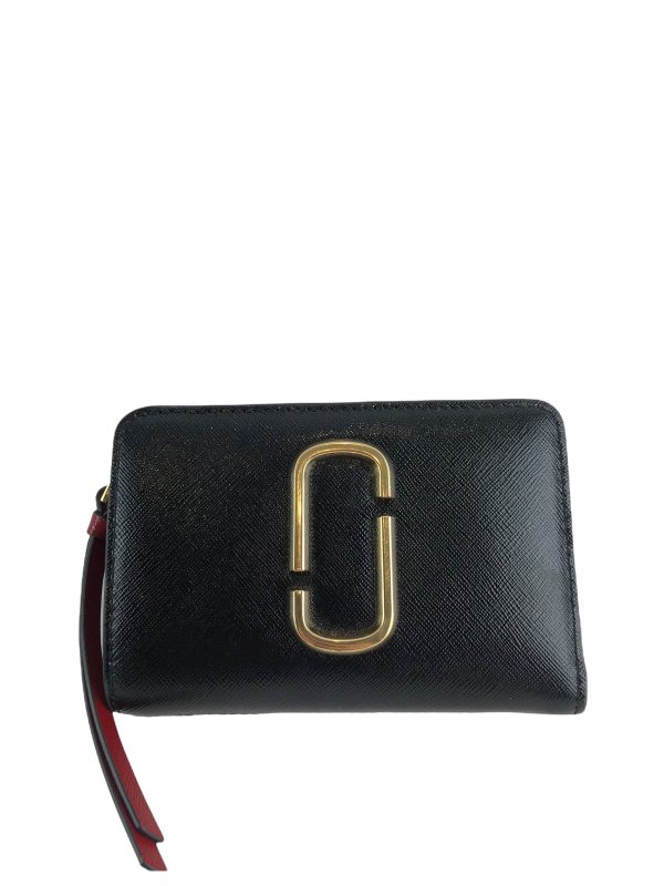 Marc Jacobs Black  Burgundy Leather Snapshot Wallet Online Hot Sale