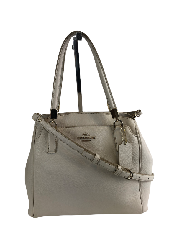 Coach White Leather Handbag w  Attachable Strap Cheap