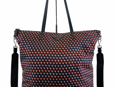 Prada Multi Colour Printed Nylon Tote For Sale