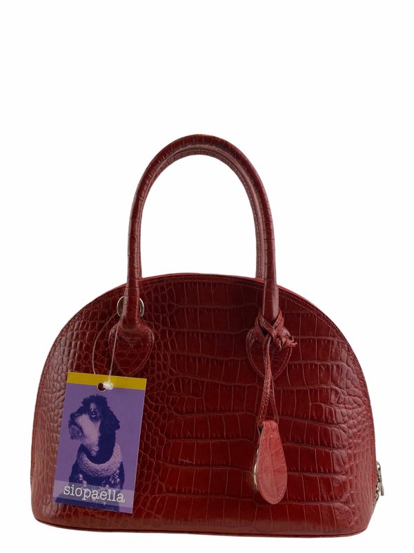 Mulberry Red Croc Embossed Leather - No Strap Hot on Sale