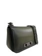 Coach Military Green Leather Chain Flap Shoulder Bag For Sale