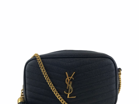 Saint Laurent Navy Leather “Lou” Camera Crossbody Fashion