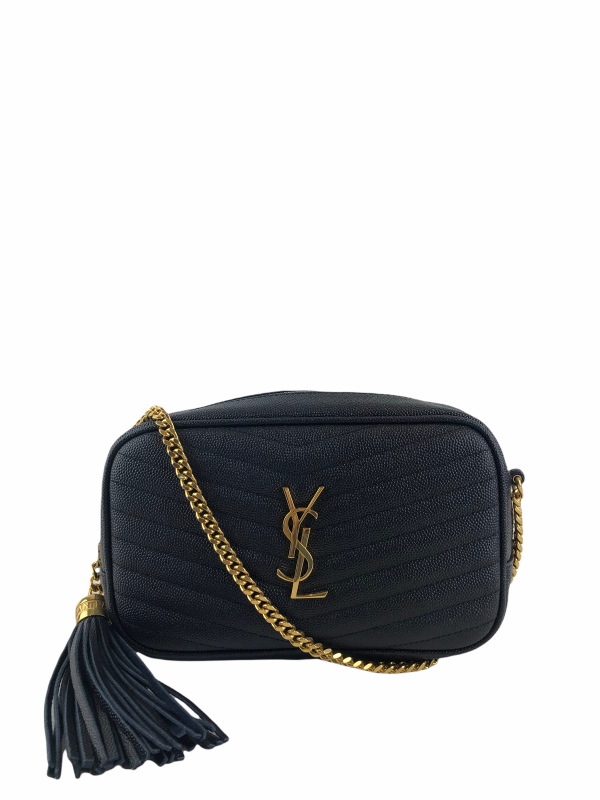 Saint Laurent Navy Leather “Lou” Camera Crossbody Fashion