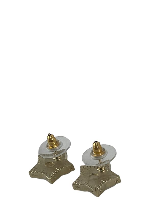 Chanel Goldtone Star CC Earrings For Discount