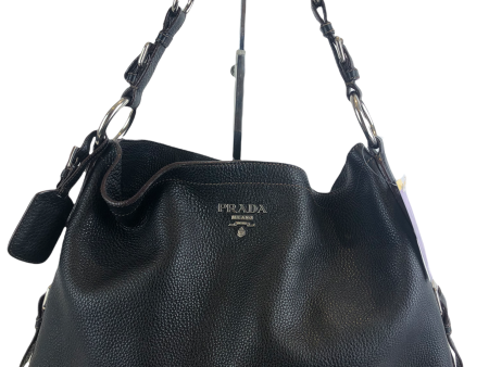 Prada Black Leather Hobo For Discount