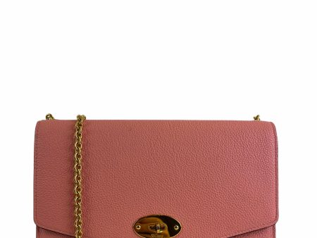 Mulberry BubbleGum Pink Grained Leather Medium  Darley  Crossbody on Sale