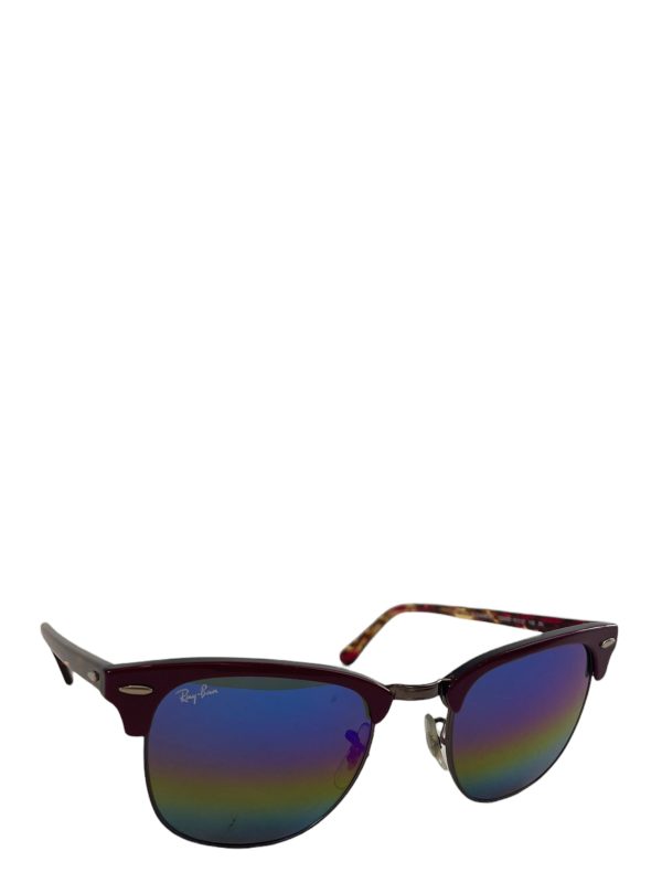 Raybans Red Irridescent Clubmaster Sunglasses Supply