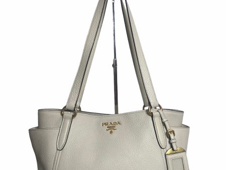 Prada White Pebbled Leather Tote - As Seen on Instagram 26 11 20 Online