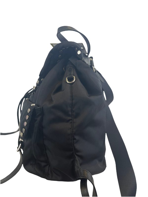 Prada Black Nylon Studded Backpack For Discount