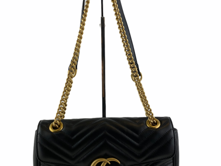 Gucci Black Chevron Leather Small “Marmont” Crossbody Online