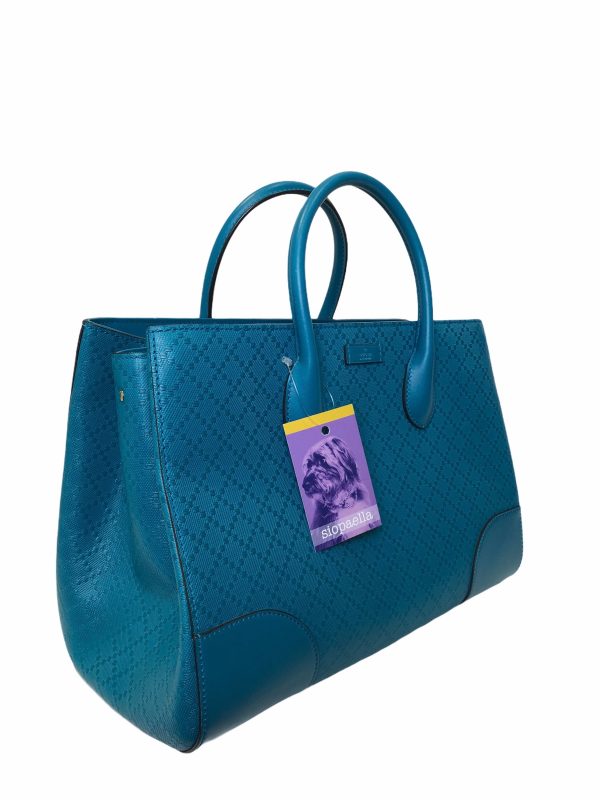 Gucci Turquoise Diamante 2-Way Leather Top Handle Shoulder Bag - As Seen On Instagram For Cheap