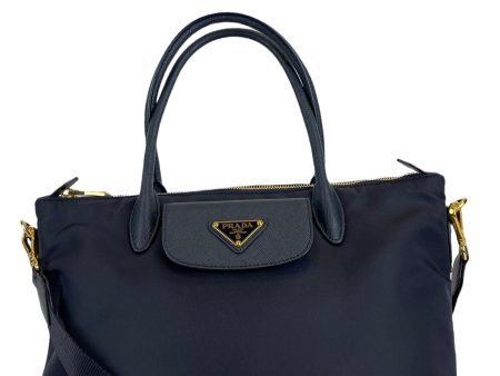 Prada Navy Nylon Crossbody Tote Sale