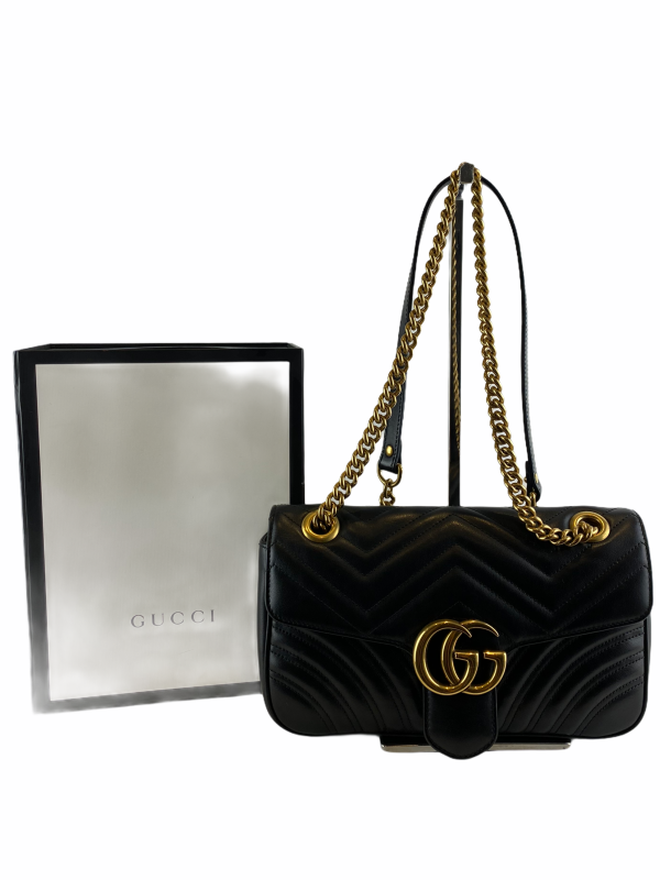 Gucci Black Quilted Matelassé Leather GG  Marmont  Crossbody - As seen on Instagram on Sale