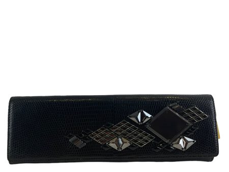 Gucci Black Leather Diamonte Clutch Online Sale