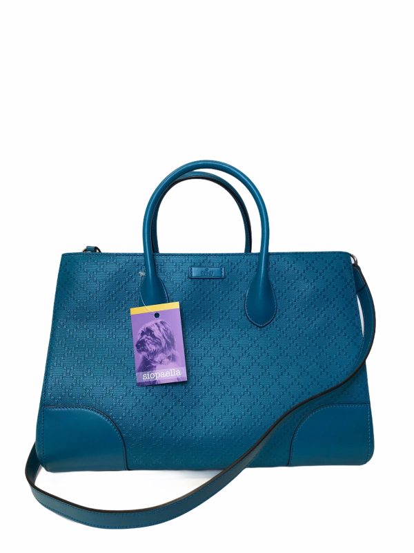 Gucci Turquoise Diamante 2-Way Leather Top Handle Shoulder Bag - As Seen On Instagram For Cheap