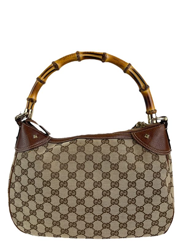 Gucci Monogram Canvas Hobo with Bamboo Handle For Discount