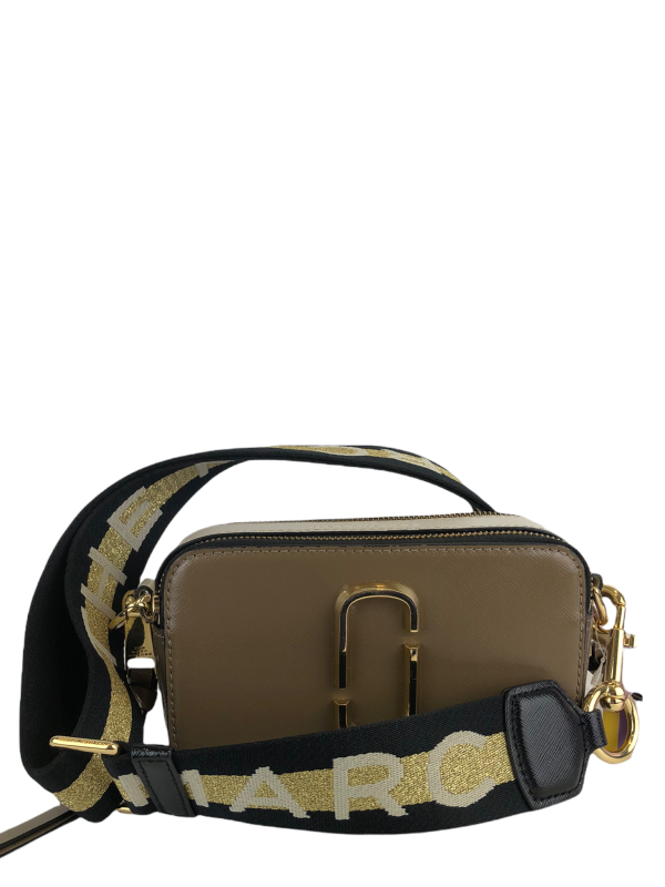 Marc Jacobs Taupe & White Leather ‘Snapshot’ Crossbody Online now