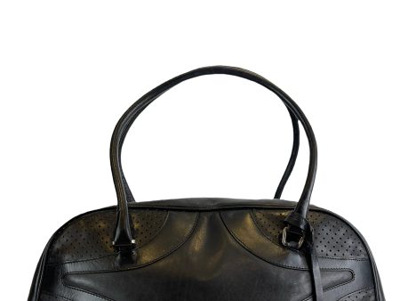 Prada Black Leather Vintage Bowling Bag Hot on Sale