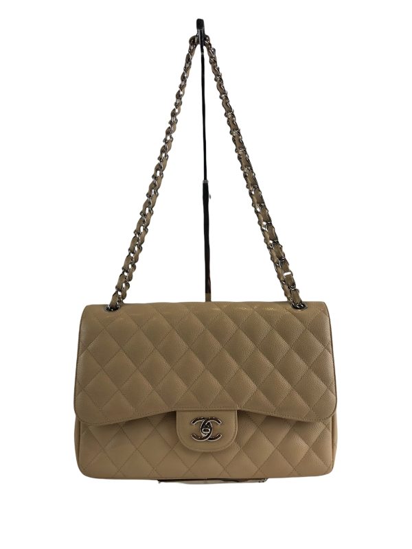 Chanel Classic Cream Caviar Leather  Jumbo  Double Flap For Cheap