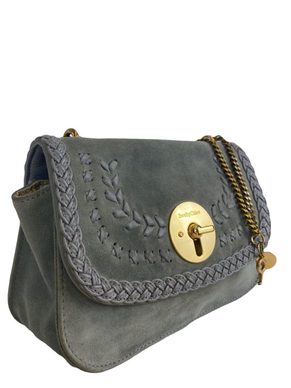 See By Chloe Grey Suede Shoulder Bag Online now