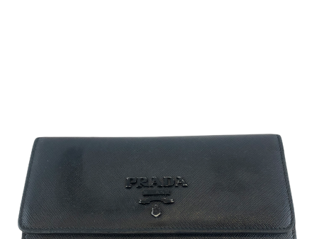 Prada Black Leather Wallet Online now