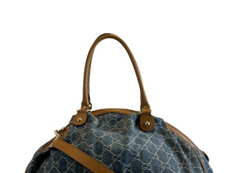 Gucci Blue GG Monogram Denim ‘Sukey’ Tote Fashion