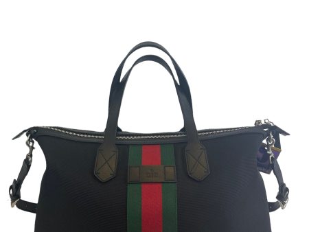 Gucci Black Canvas ‘Web Duffle Techno’ Travel Bag Online now