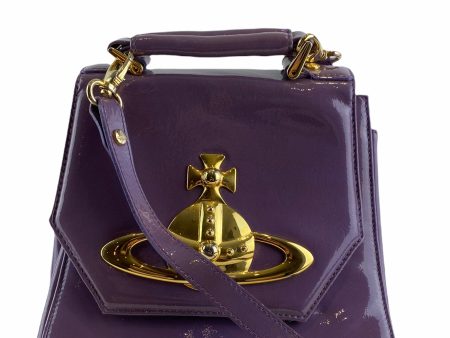 Vivienne Westwood Purple Patent Crossbody w  attachable strap Online Hot Sale