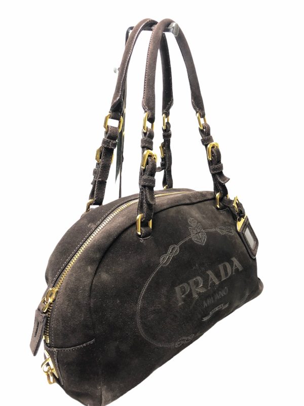 Prada Brown Suede Tote - As Seen on Instagram For Discount