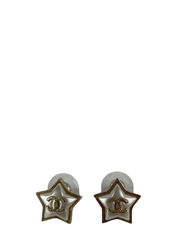 Chanel Goldtone Star CC Earrings For Discount