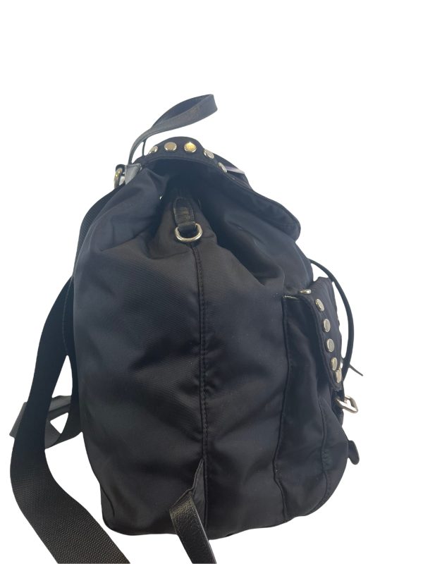 Prada Black Nylon Studded Backpack For Discount