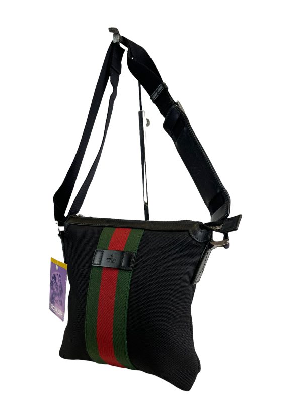 Gucci Black Techno Canvas GG Web Messenger Discount