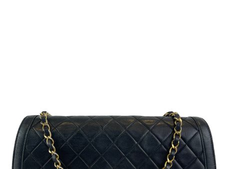 Chanel Vintage Black Quilted Lambskin Leather Single Flap For Sale