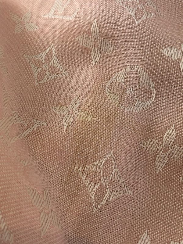 Louis Vuitton Pink Silk Monogram Scarf on Sale