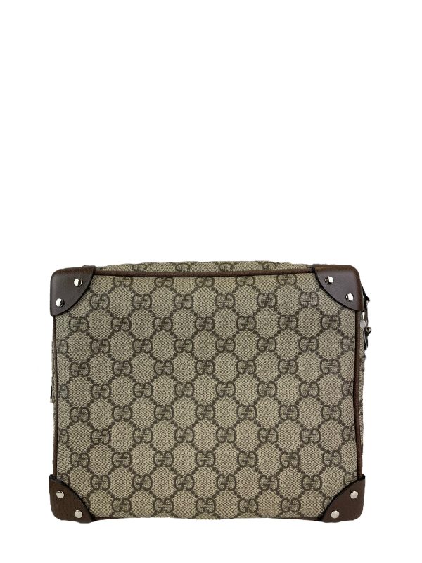 Gucci Monogram Canvas Box Trunk Messenger Crossbody on Sale