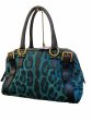 Dolce &Gabbana Teal Print Canvas and Leather Handbag Supply