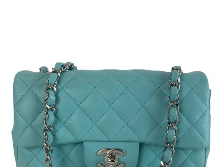 Chanel Turquoise Lambskin Leather Mini Single Flap - As Seen on Instagram For Cheap