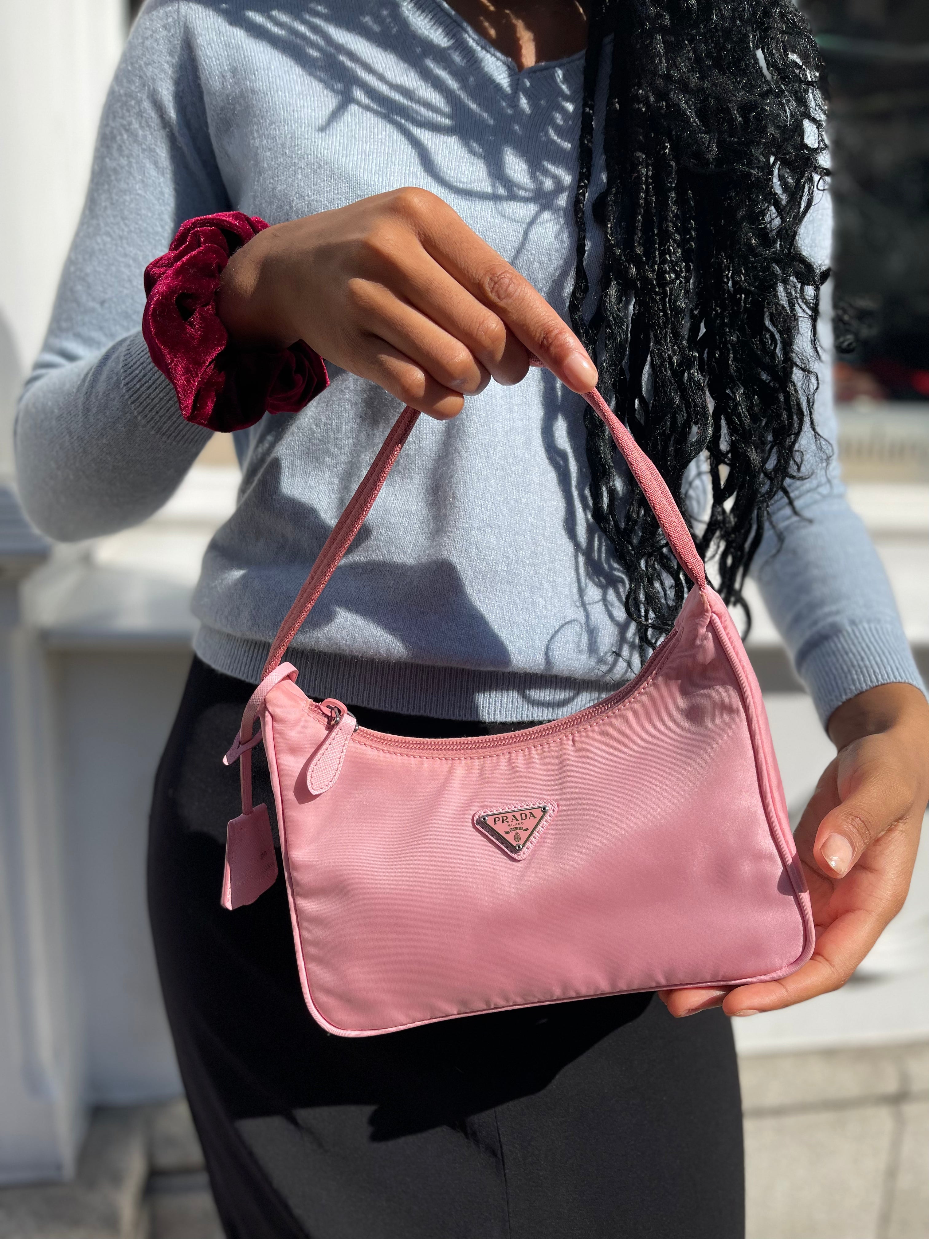 Prada Pink Nylon Re-Edition Shoulder Bag Discount