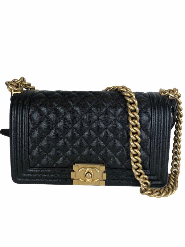 Chanel Black Caviar Leather  Boy Bag - As Seen on Instagram For Sale