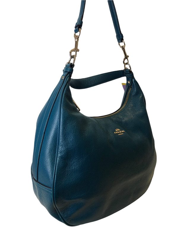 Coach Turquoise Leather Crossbody Hobo For Sale